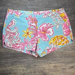 Lilly Pulitzer Women's 12 Adie Casual Shorts‎ Breakwater Blue Floral Lolita